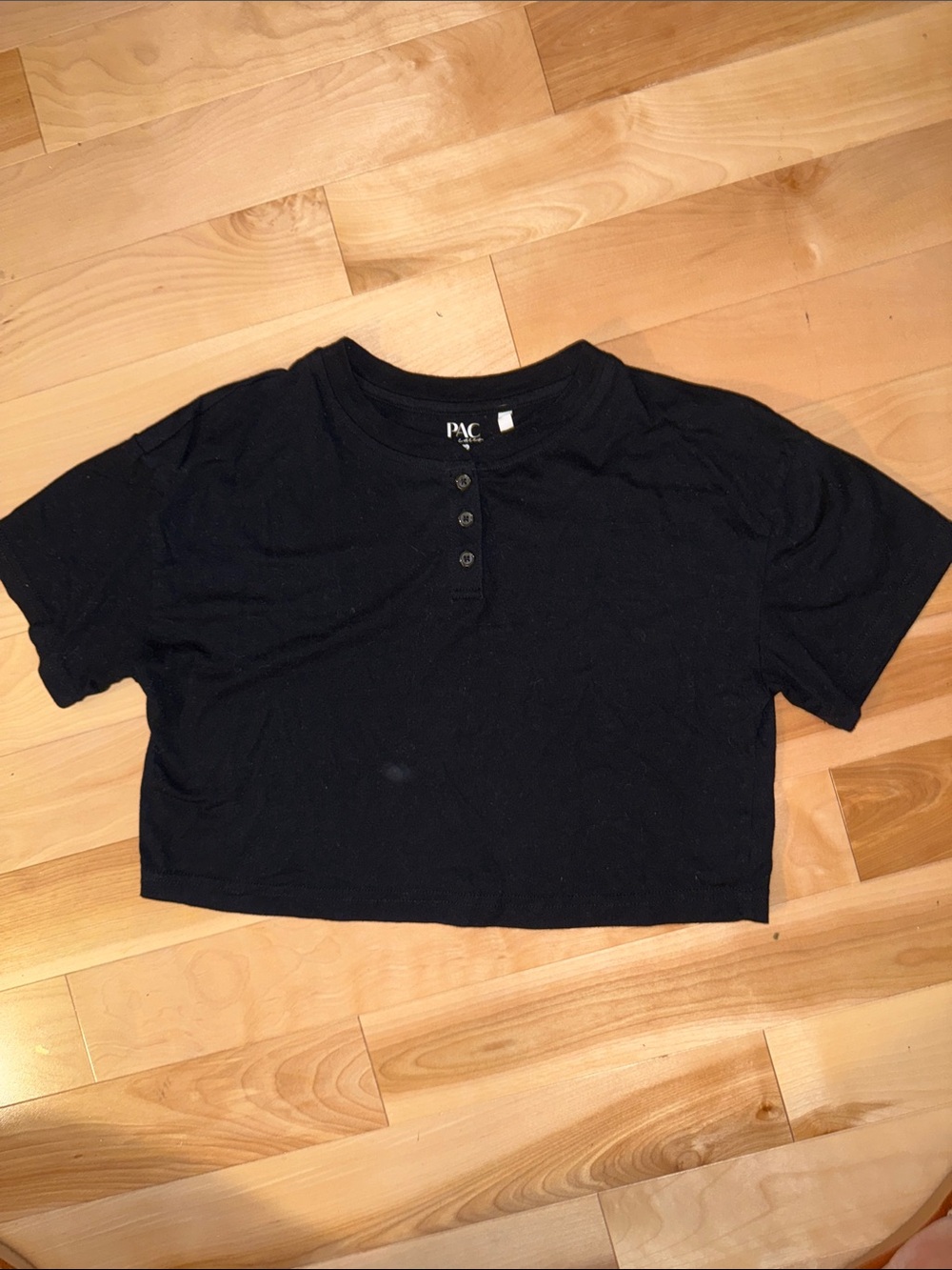 PacSun Black Cropped Henley Tee